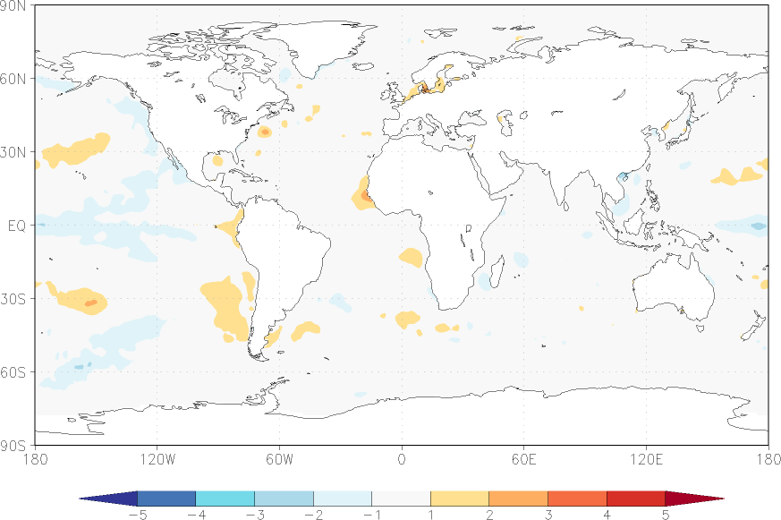 sea surface temperature anomaly March  w.r.t. 1982-2010