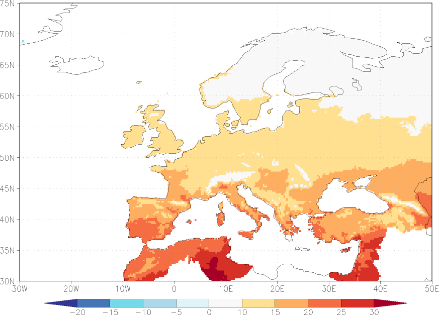 daily mean temperature September  observed values