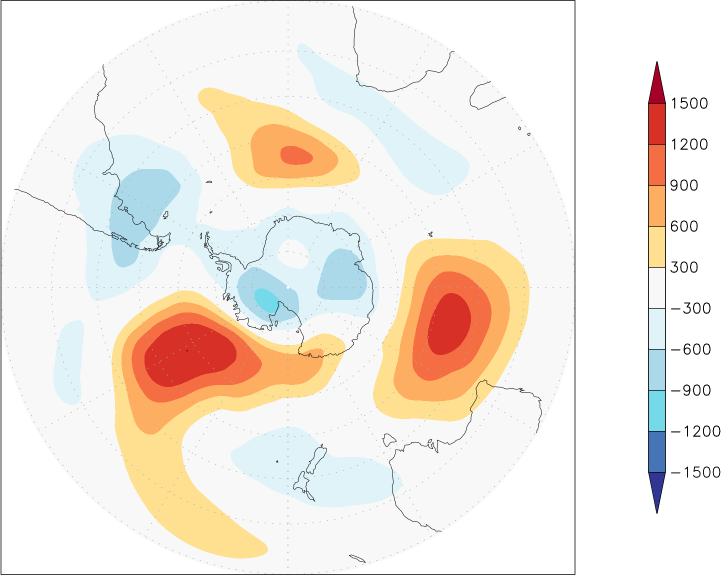 500mb height (southern hemisphere) anomaly August  w.r.t. 1981-2010