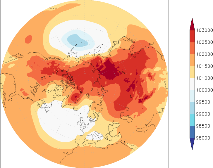 sea-level pressure (northern hemisphere) December  observed values