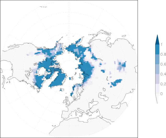 snow cover (northern hemisphere) May  observed values