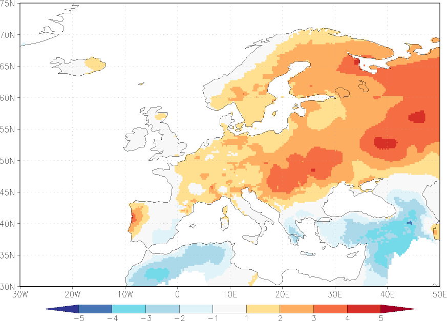 maximum temperature anomaly September  w.r.t. 1981-2010