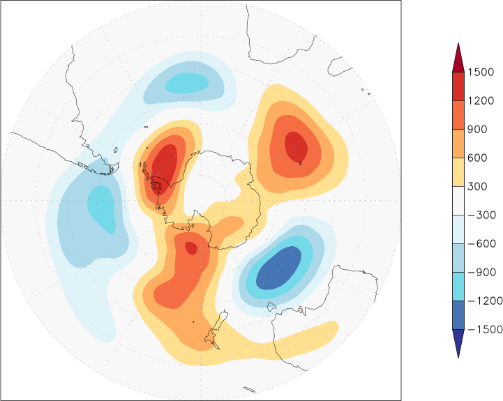 500mb height (southern hemisphere) anomaly August  w.r.t. 1981-2010
