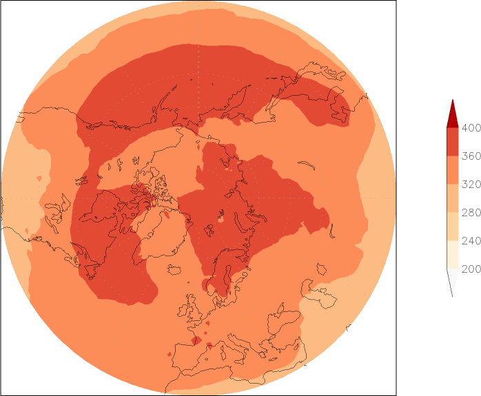 ozone (northern hemisphere) June  observed values