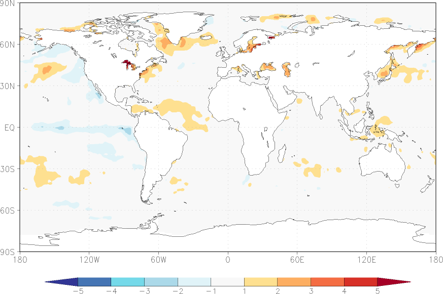 sea surface temperature anomaly July  w.r.t. 1982-2010