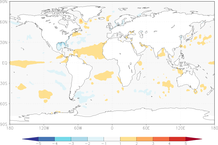 sea surface temperature anomaly March  w.r.t. 1982-2010