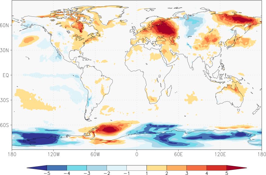 temperature (2m height, world) anomaly July  w.r.t. 1981-2010