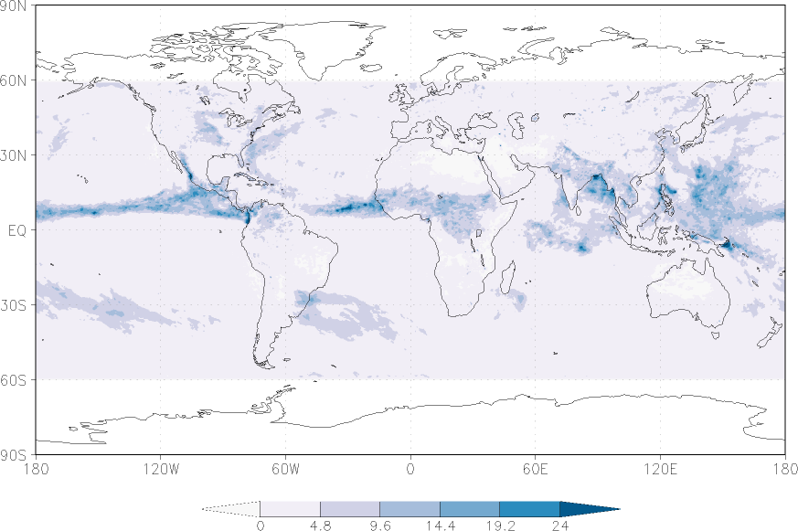 precipitation (satellite) August  observed values