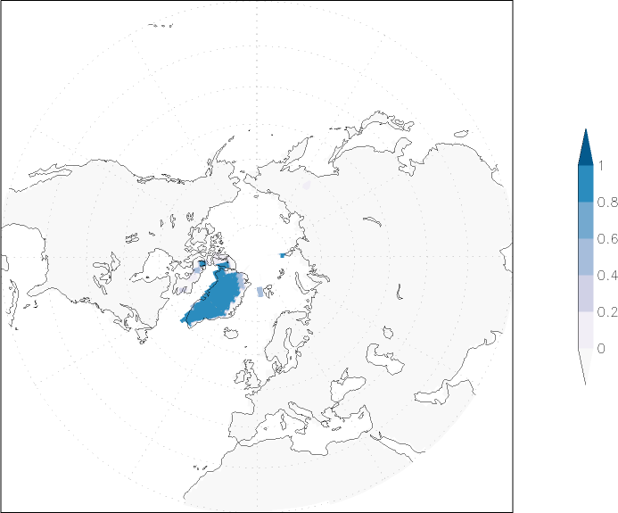 snow cover (northern hemisphere) August  observed values