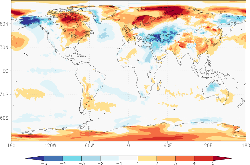 temperature (2m height, world) anomaly November  w.r.t. 1981-2010