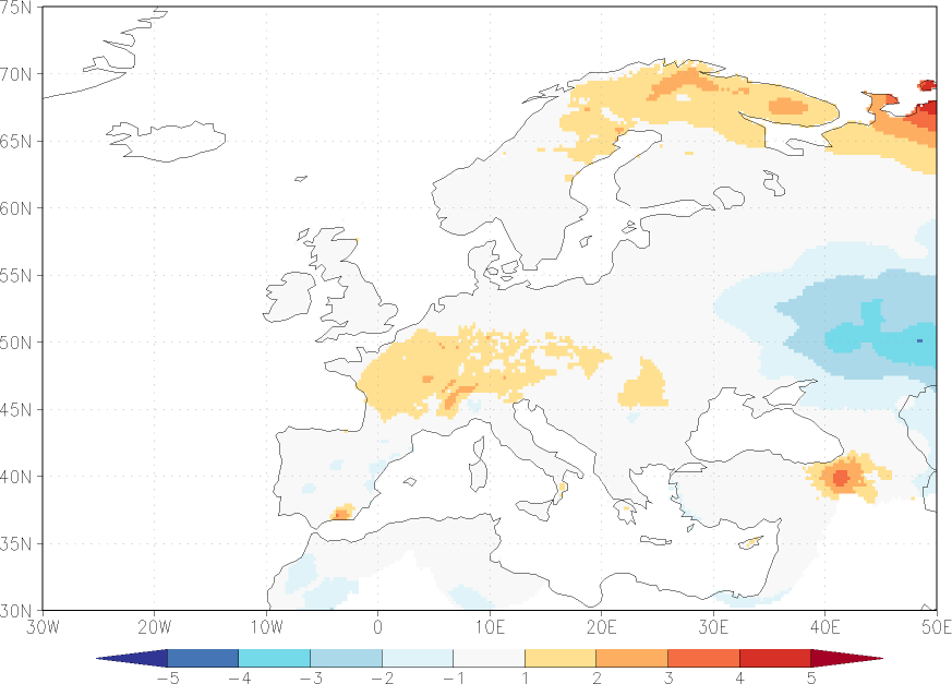 daily mean temperature anomaly March  w.r.t. 1981-2010