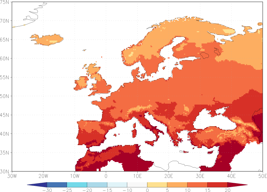 minimum temperature August  observed values