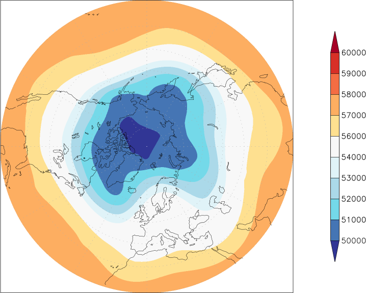 500mb height (northern hemisphere) November  observed values