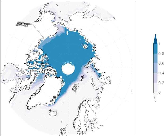 sea ice concentration (Arctic) November  observed values