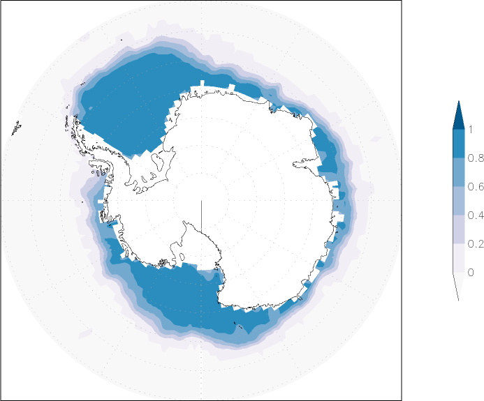 sea ice concentration (Antarctic) May  observed values