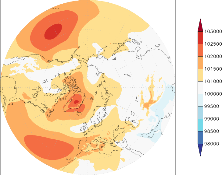 sea-level pressure (northern hemisphere) June  observed values