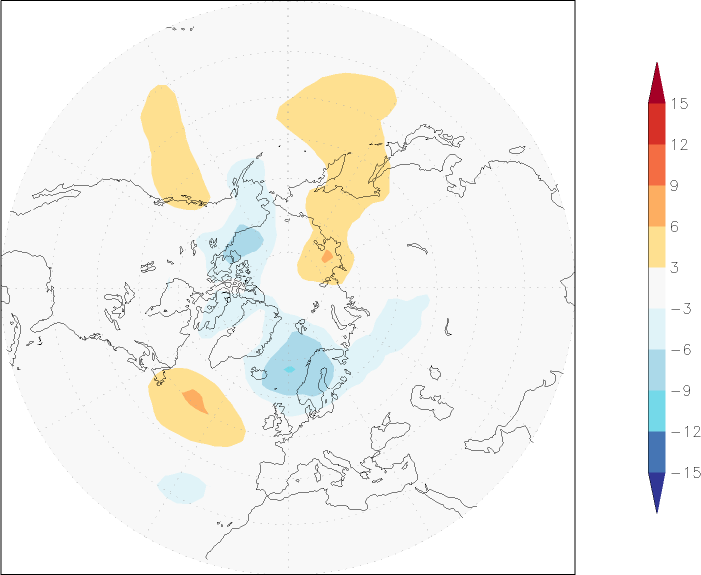 sea-level pressure (northern hemisphere) anomaly September  w.r.t. 1981-2010