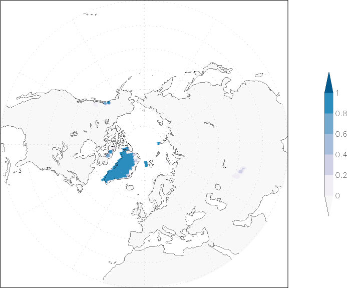 snow cover (northern hemisphere) July  observed values
