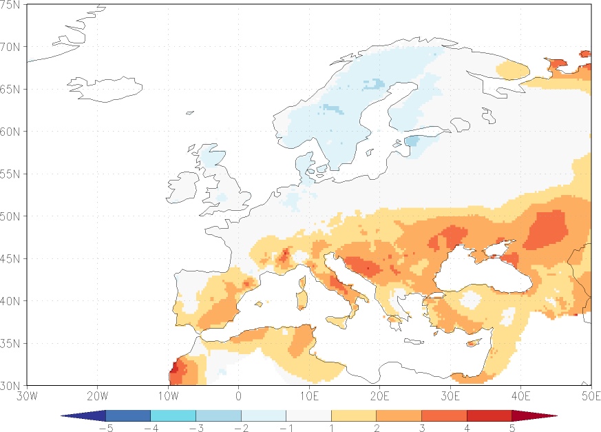 daily mean temperature anomaly June  w.r.t. 1981-2010