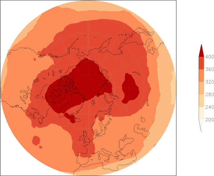 ozone (northern hemisphere) May  observed values
