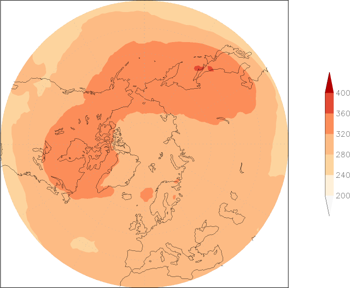 ozone (northern hemisphere) November  observed values