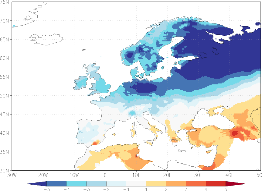 daily mean temperature anomaly March  w.r.t. 1981-2010