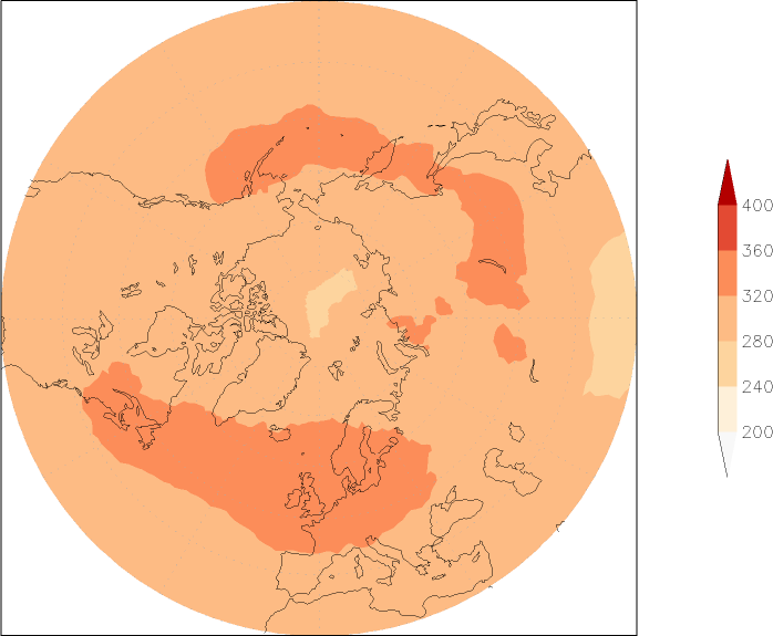 ozone (northern hemisphere) August  observed values