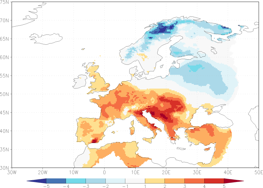 daily mean temperature anomaly January  w.r.t. 1981-2010