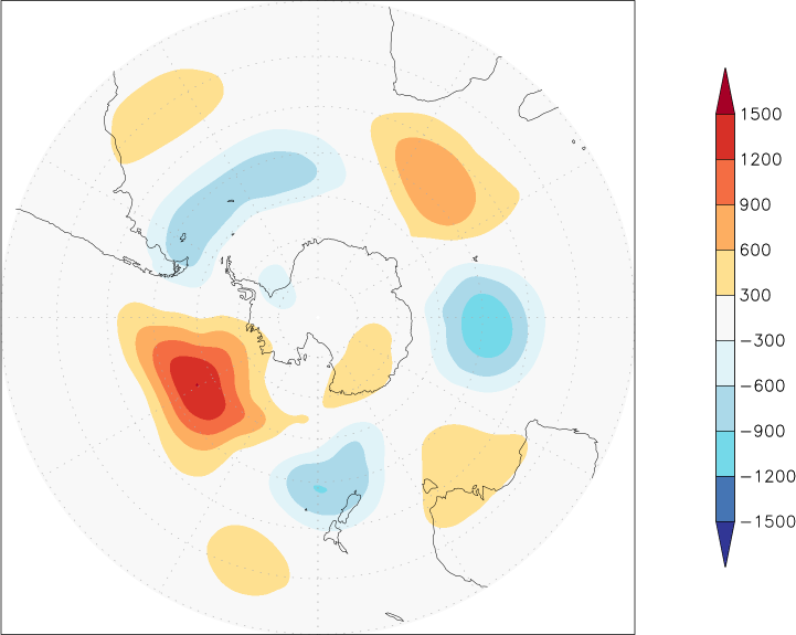 500mb height (southern hemisphere) anomaly January  w.r.t. 1981-2010
