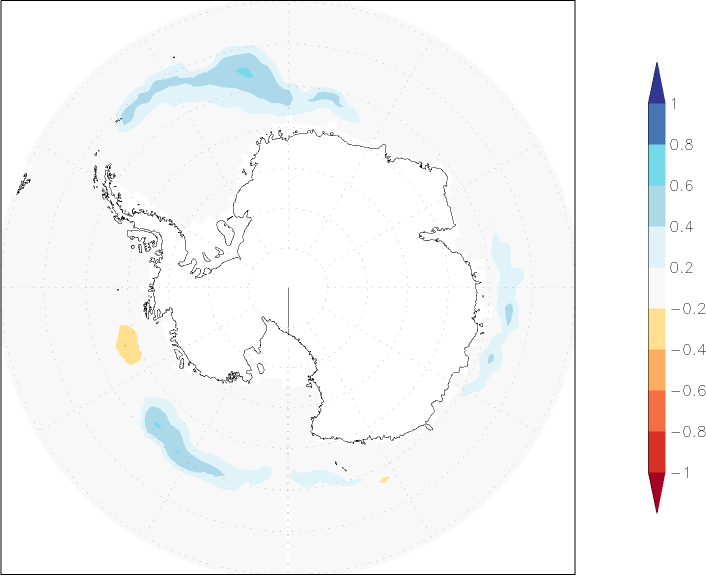 sea ice concentration (Antarctic) anomaly May  w.r.t. 1981-2010