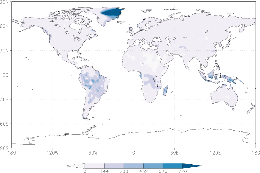precipitation (rain gauges) February  observed values