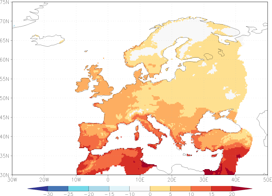 minimum temperature October  observed values