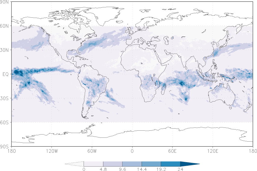 precipitation (satellite) January  observed values