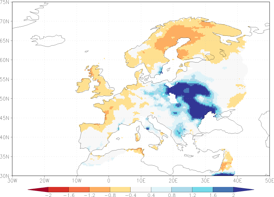 precipitation anomaly October  relative anomalies  (-1: dry, 0: normal, 2: three times normal)