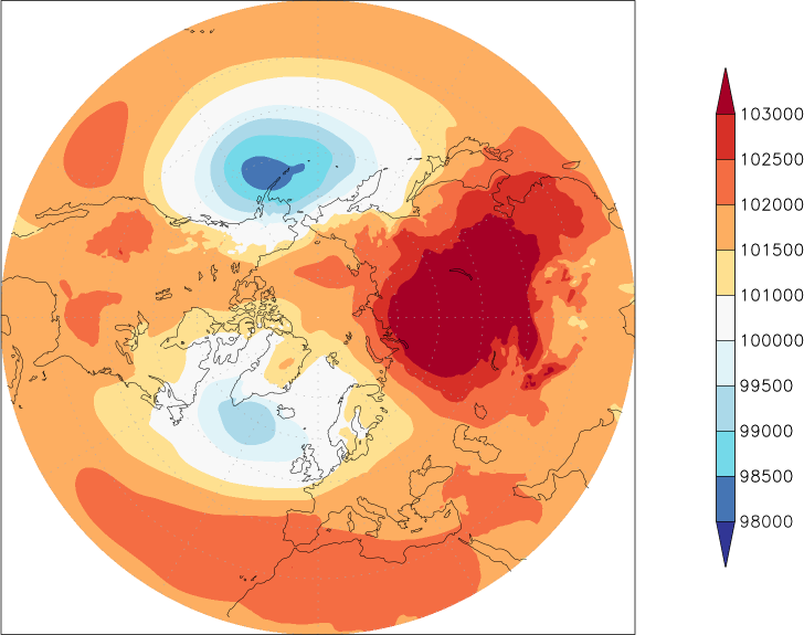 sea-level pressure (northern hemisphere) January  observed values