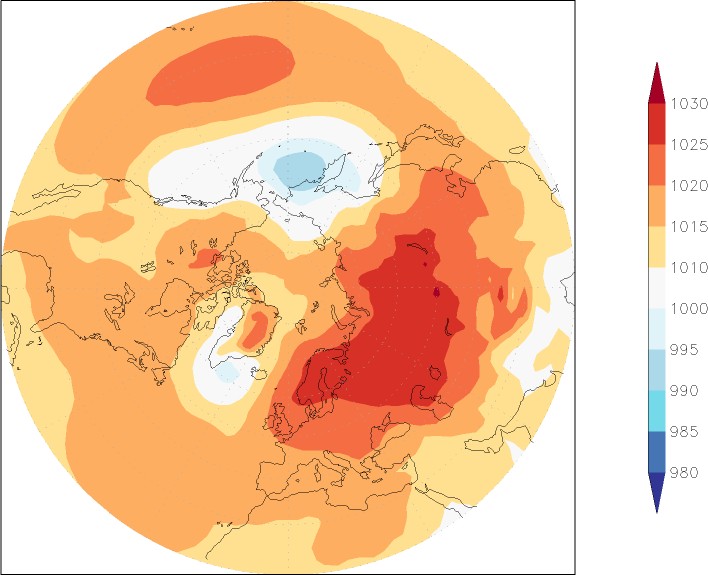 sea-level pressure (northern hemisphere) October  observed values