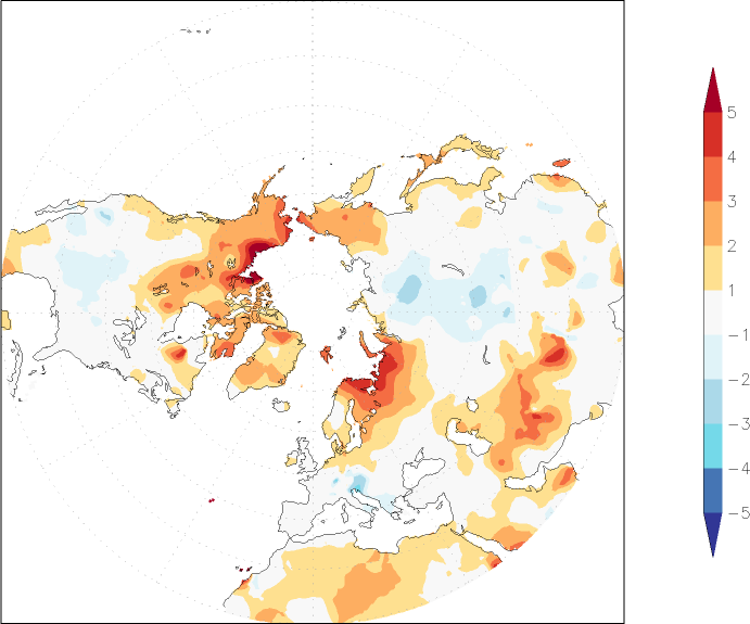 temperature (2m height, northern hemisphere) anomaly May  w.r.t. 1981-2010