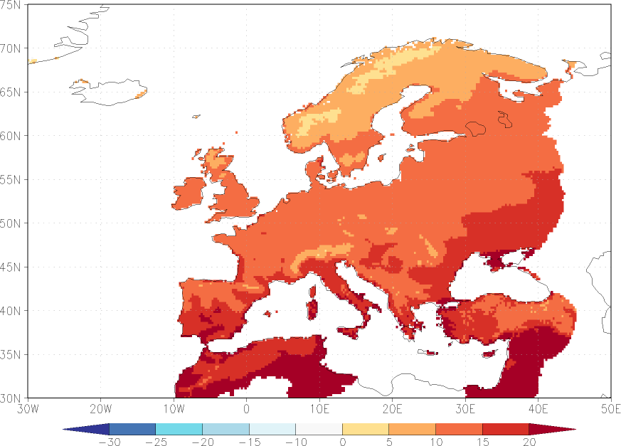 minimum temperature August  observed values