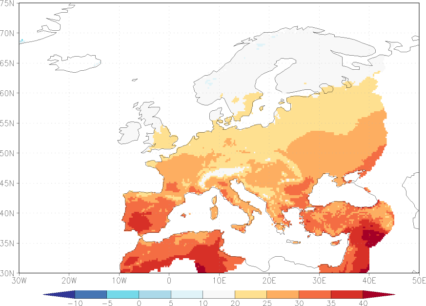 maximum temperature August  observed values