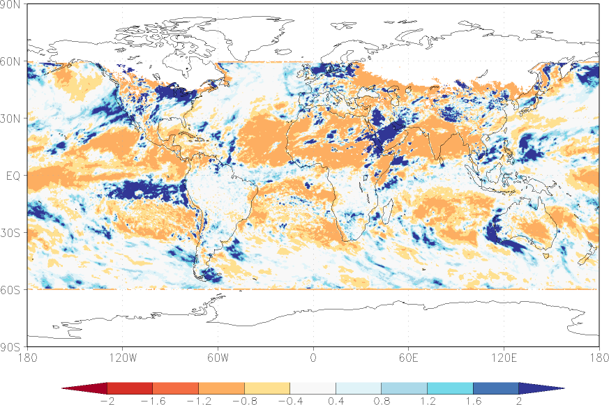 precipitation (satellite) anomaly February  relative anomalies  (-1: dry, 0: normal, 2: three times normal)