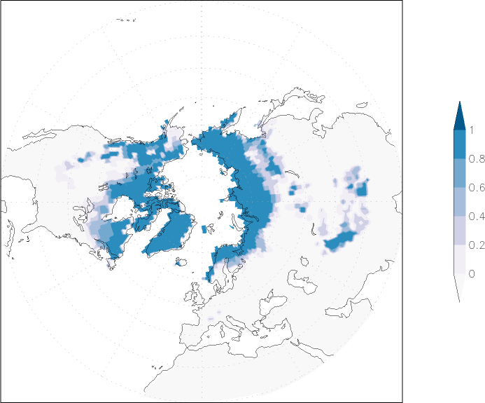 snow cover (northern hemisphere) May  observed values