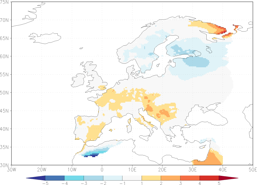 daily mean temperature anomaly July  w.r.t. 1981-2010