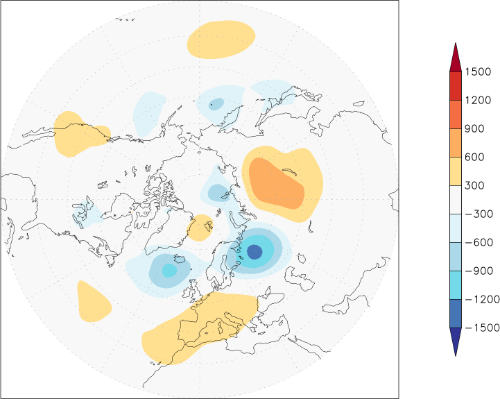 500mb height (northern hemisphere) anomaly June  w.r.t. 1981-2010