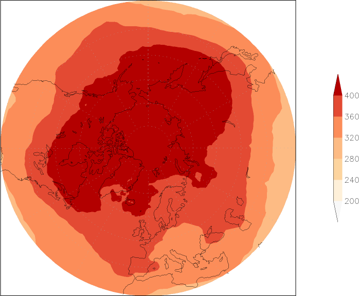 ozone (northern hemisphere) April  observed values