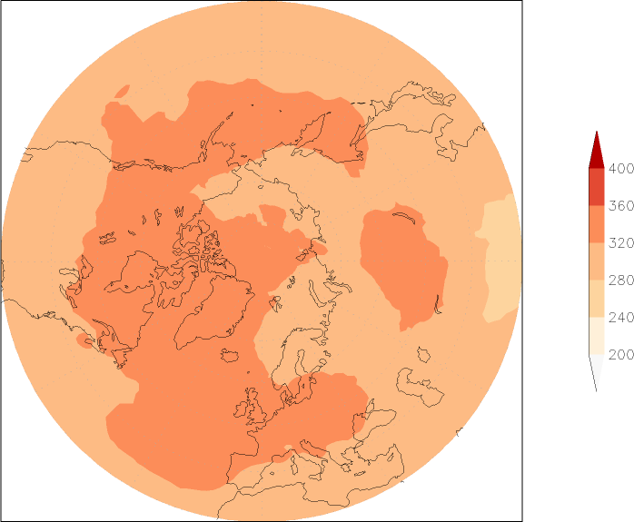 ozone (northern hemisphere) July  observed values