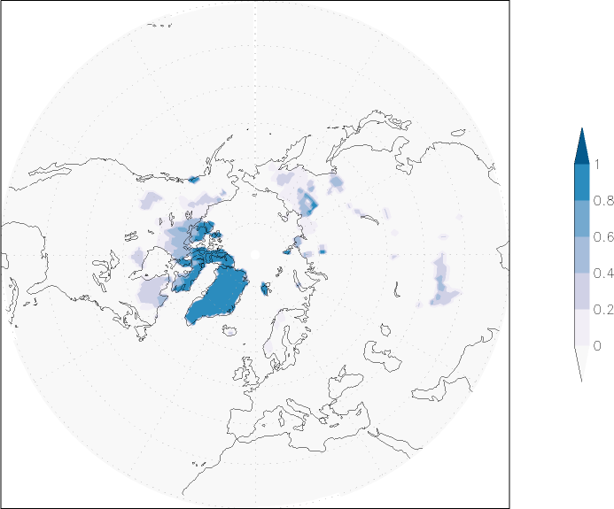 snow cover (northern hemisphere) September  observed values