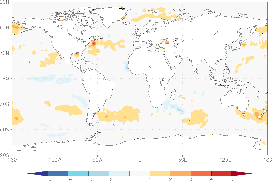 sea surface temperature anomaly February  w.r.t. 1982-2010