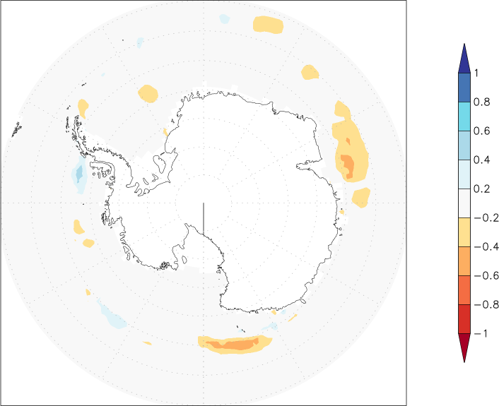 sea ice concentration (Antarctic) anomaly November  w.r.t. 1981-2010