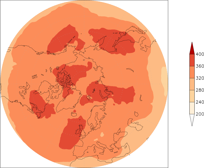 ozone (northern hemisphere) June  observed values