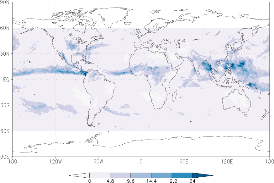 precipitation (satellite) August  observed values